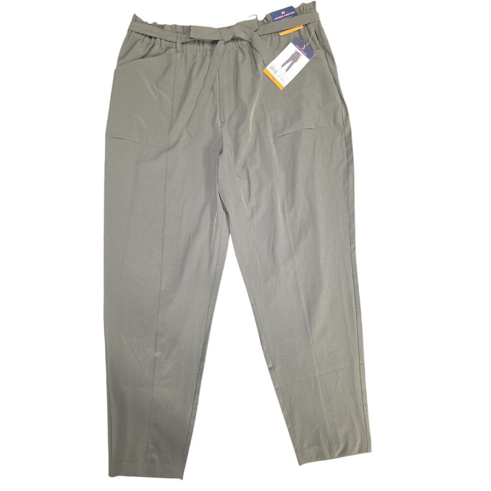 Modern Ambition Burnt Olive Tie Waist Technical Pants Women Size XXL NWT